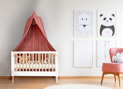 Baby Bed - Massief Eiken - Verstelbaar - Inclusief Matras - Wit / Naturel - 120 x 60 CM