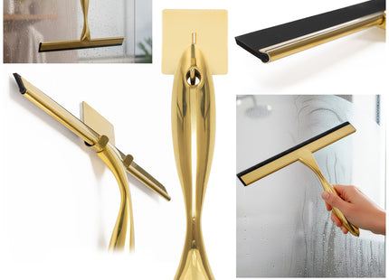 Douchewisser - Raamwisser - Incl. Ophang Haak - Badkamer Accessoires -  Goud - 25 x 18,5 Cm