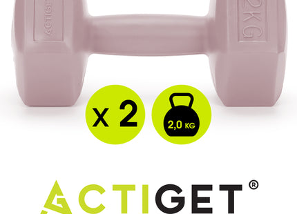 Dumbbell Set - 2 KG - Roze - Oefengewichten