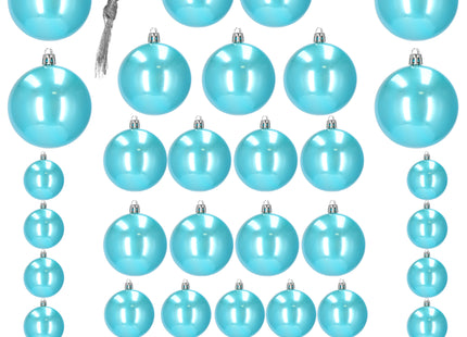 Kerstballen | 37 Stuks | Parelblauw