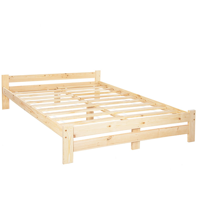 Tweepersoonsbed - Met Lattenbodem - Massief - Naturel -  200x160 CM