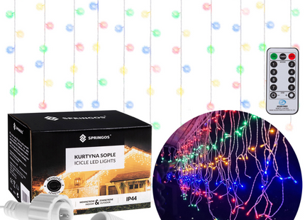 IJspegel Verlichting | 12 m + 2.5 m Snoer | Inclusief Afstandsbediening | 300 LED | Multicolor | Koppelbaar