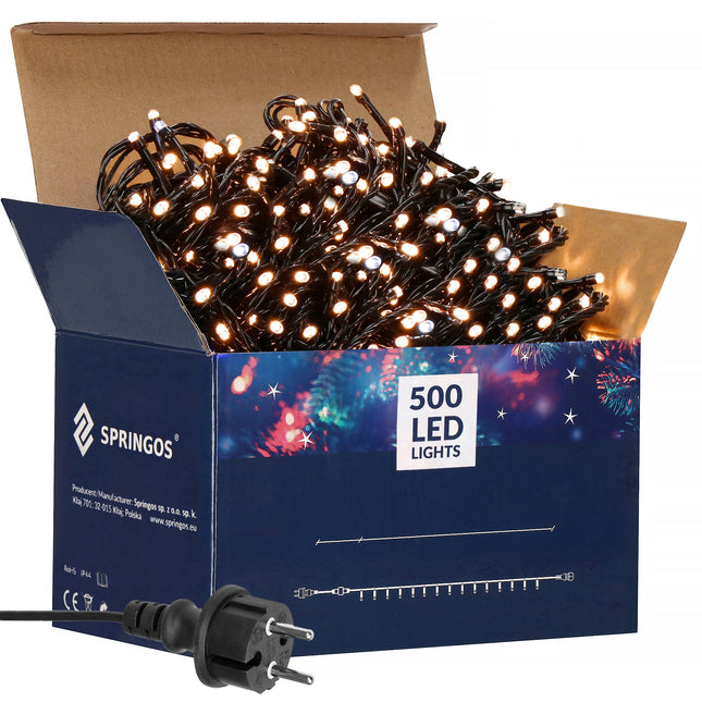 Kerstverlichting | 30 m | 500 LED | Warm Wit + Koel Wit Flits