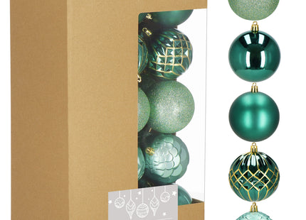 Kerstballen | 30 Stuks | 8 cm | Groen | Goud