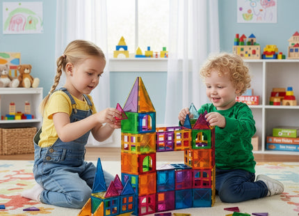 Springos® Magnetisch speelgoed - Speelgoed Kasteel - 60 Stuks - Montessori speelgoed - Speelgoed kinderen