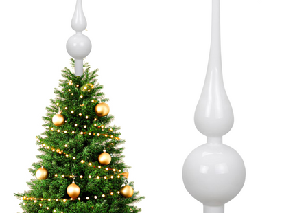 Kerstboom Piek | Glas | 24,5 cm | Glanzend | Wit