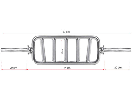 Korte Halterstang | Triceps Trainer | Chroomstaal | 87 cm | 7.6KG