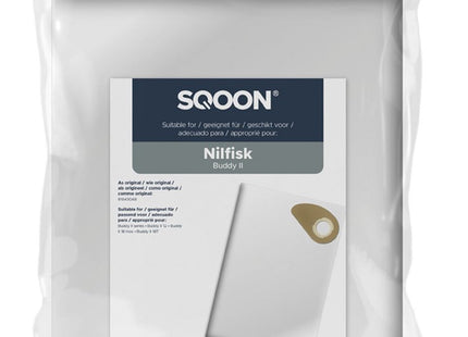 SQOON® Stofzuigerzakken  Geschikt voor Nilfisk Buddy II - Vervangt 81943048 - High Filtration - Voor Industrieel Gebruik