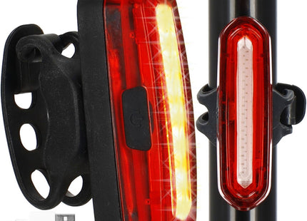 Fietslamp - Fietslicht - Fietsverlichting - Achterlicht fiets - LED - USB - Zwart/Rood