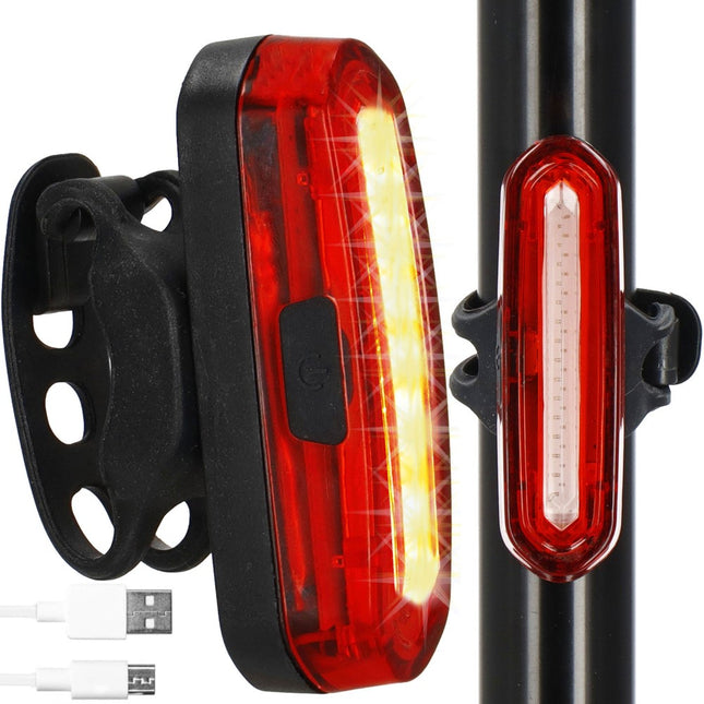 Fietslamp - Fietslicht - Fietsverlichting - Achterlicht fiets - LED - USB - Zwart/Rood