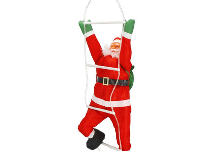 Kerstman | Klimmende Kerstman | Kerstman Op Ladder | 90 cm | 100 LED