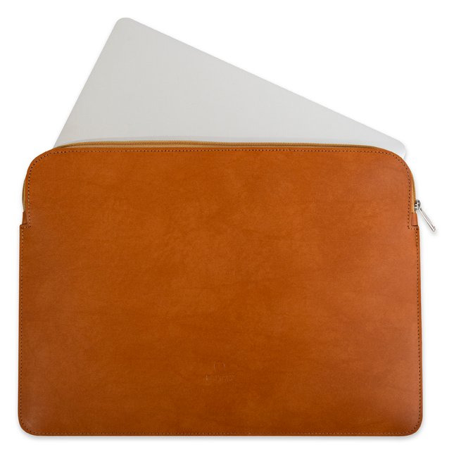 Baltan Leren Laptophoes - Met Rits - Tot 14 inch - Bruin