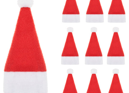 Bestekhouder- Bestekzakje - Kerstmuts - Kerstversiering - 10 Stuks
