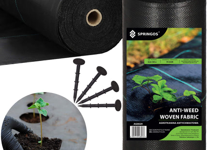 Worteldoek - Anti -Onkruid - Beschermfolie -70g - 0,8X100 M - Zwart