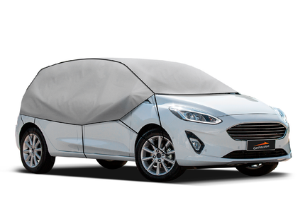 CarPassion Autohoes - Half Cover - Beschermhoes - Waterdicht &amp; Vorstbestendig - Maat S/M - Grijs - 275 x 70 cm