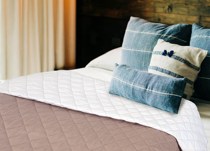 Sprei - Roze - Wit - Dubbelzijdig - Gewatteerd - 200 x 220 Cm