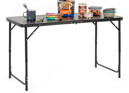 Campingtafel - Vouwtafel - Inklapbaar - Opvouwbaar - 120 x 60 x 55 cm - Zwart/Grijs