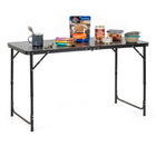 Campingtafel - Vouwtafel - Inklapbaar - Opvouwbaar - 120 x 60 x 55 cm - Zwart/Grijs
