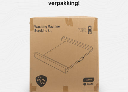 Muntel® Tussenstuk Wasmachine Droger - Stapelkit Wasmachine Droger - Universeel - Uitschuifbare werkblad - Zwart
