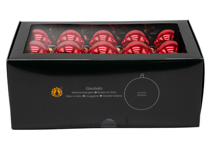 Kerstballen Glas | 30 Stuks | Glas | Glans | Rood
