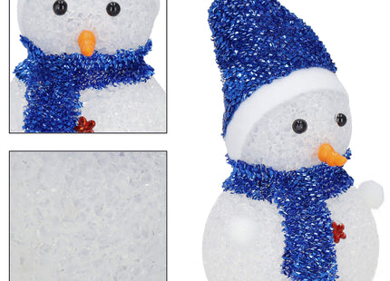 Kerstversiering | Kerstdecoratie Voor Binnen | Kersthanger | Sneeuwpop | Lichtgevend | Blauw