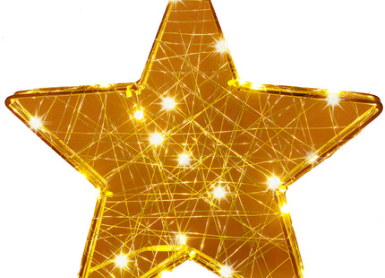 Kerstster - 30 LED - Kerstdecoratie - Warm Wit - Glas in Lood
