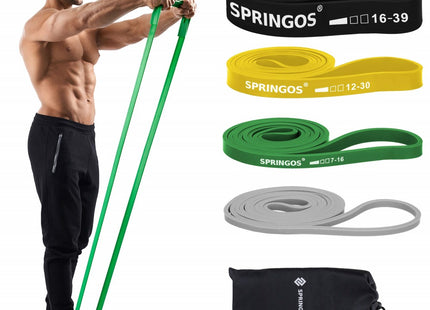 Resistance Band Set | Weerstandselastieken | Weerstandstube Set | Resistance banden | Geel/Groen/Grijs/Zwart