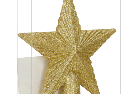 Kerstboom Piek | Ster | 21 cm | Goud | Glitter