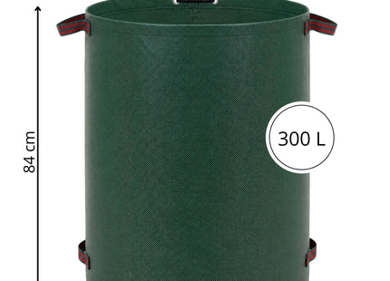Tuinafvalzak - 300 liter - Duurzaam - Herbruikbaar - Scheurvast - Kunststof - Ø 68 cm x 84 cm hoog - Groen -