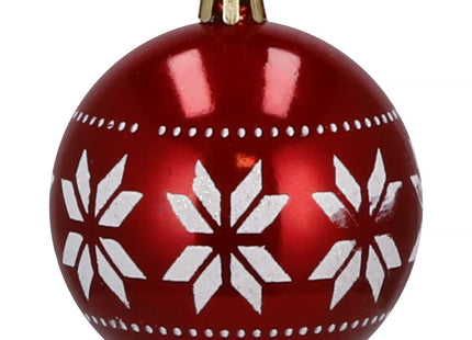 Kerstballen | 30 Stuks | 7 cm | Rood/Wit