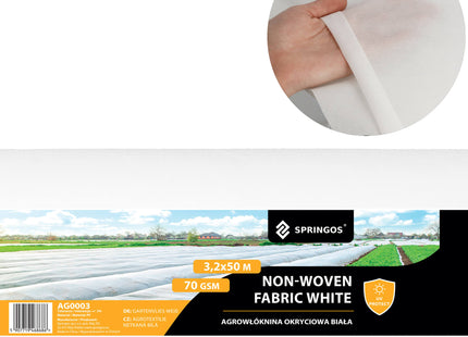 Vliesdoek - Vliesdoek Plantenbescherming - 70 G/M2 - 50 x 3,2 M