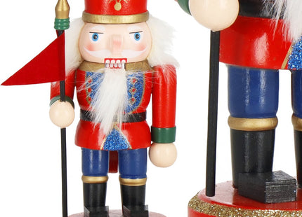 Notenkraker Kerst | Houten Soldaat | Kerstversiering | Multicolor | 15 cm