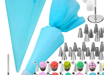 Taart Decoratie Set | 38-Delig | Opbergdoos | Blauw