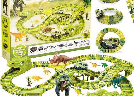 Dino Racebaan | Inclusief Jeep | 240 Delen | Groen