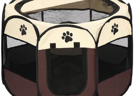 Puppyren | Hondenren | Opvouwbare dierenren | 73 cm | Bruin/Zwart/Beige