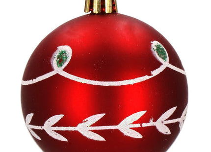 Kerstballen | 30 Stuks | 6 cm | Rood/Wit