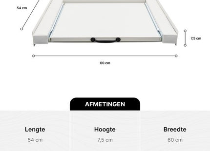 Muntel® Tussenstuk Wasmachine Droger - Stapelkit Wasmachine Droger - Universeel - Uitschuifbare werkblad - Wit