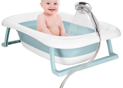 Opvouwbaar Baby Bad - Opvouwbaar - Draagbaar - Met Stop - Thermometer - Kussen - Tot 12 Maanden - 35 L - Blauw - Wit - 82 x 52 x 22 cm
