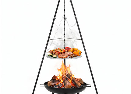 BBQ Tripod - Driepoot -Inclusief Pot - Inclusief Rooster - Inclusief Vis Rookplankjes - Inclusief Vuurschaal - 51 x 152 cm