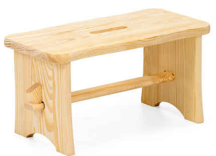 Kruk - Bijzet Krukje - Grenenhout - Lichtbruin - Rond - 120 Kg - 40 x 20 x 20 cm