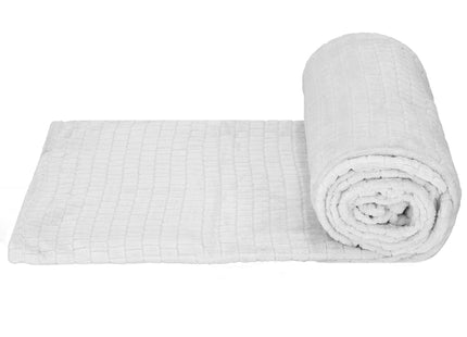 Plaid | Sprei | Bankdeken | Deken | 170 x 210 cm | Pluche | Lichtgrijs
