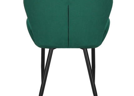 Stoel - Gestoffeerd - Fluwelen - Metaal - Woonkamer - Keuken - Eetkamer - Interieur - Groen