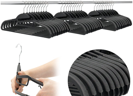 Kledinghangers | Kledinghanger | 30 Stuks | Anti-slip | Zwart
