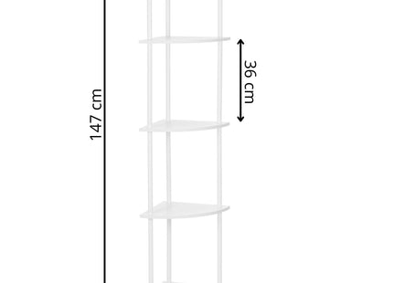 Wandrek - Hoekplank - Boekenplank -  Wit - 5 Etages - 147 Cm - Metaal