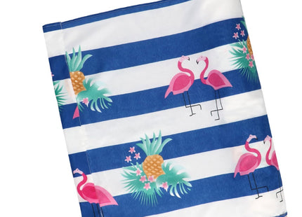 Strand Windscherm Met Stokken | Windscherm Strand | Windscherm Camping | 10 Meter | Flamingo | Blauw/Wit gestreept