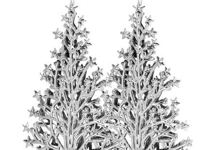 Kersthanger | Zilvere Kerstbomen | 16 cm | 2 Stuks