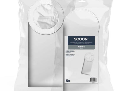 SQOON® Stofzuigerzakken  Geschikt voor Nilfisk GD10 – Vervangt Model 1471097500 – High Filtration voor Industriële Toepassingen - 5 Stuks
