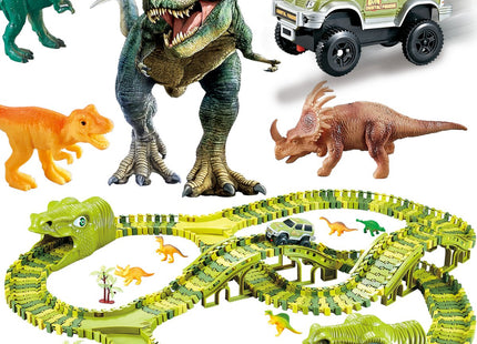 Dino Racebaan | Inclusief Jeep | 240 Delen | Groen