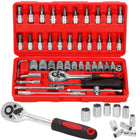 Dopsleutelset - Gereedschap Set - Koffer - 45 Stuks - Rood/Zwart