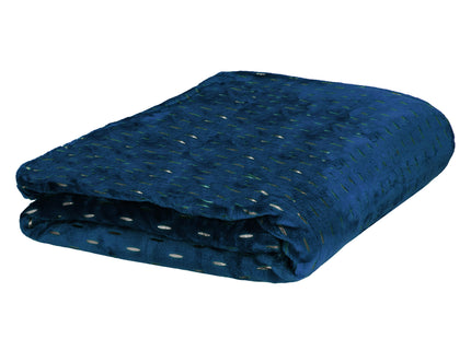 Plaid | Sprei | Deken | 220 x 200 cm | Pluche | Blauw/ Zilver